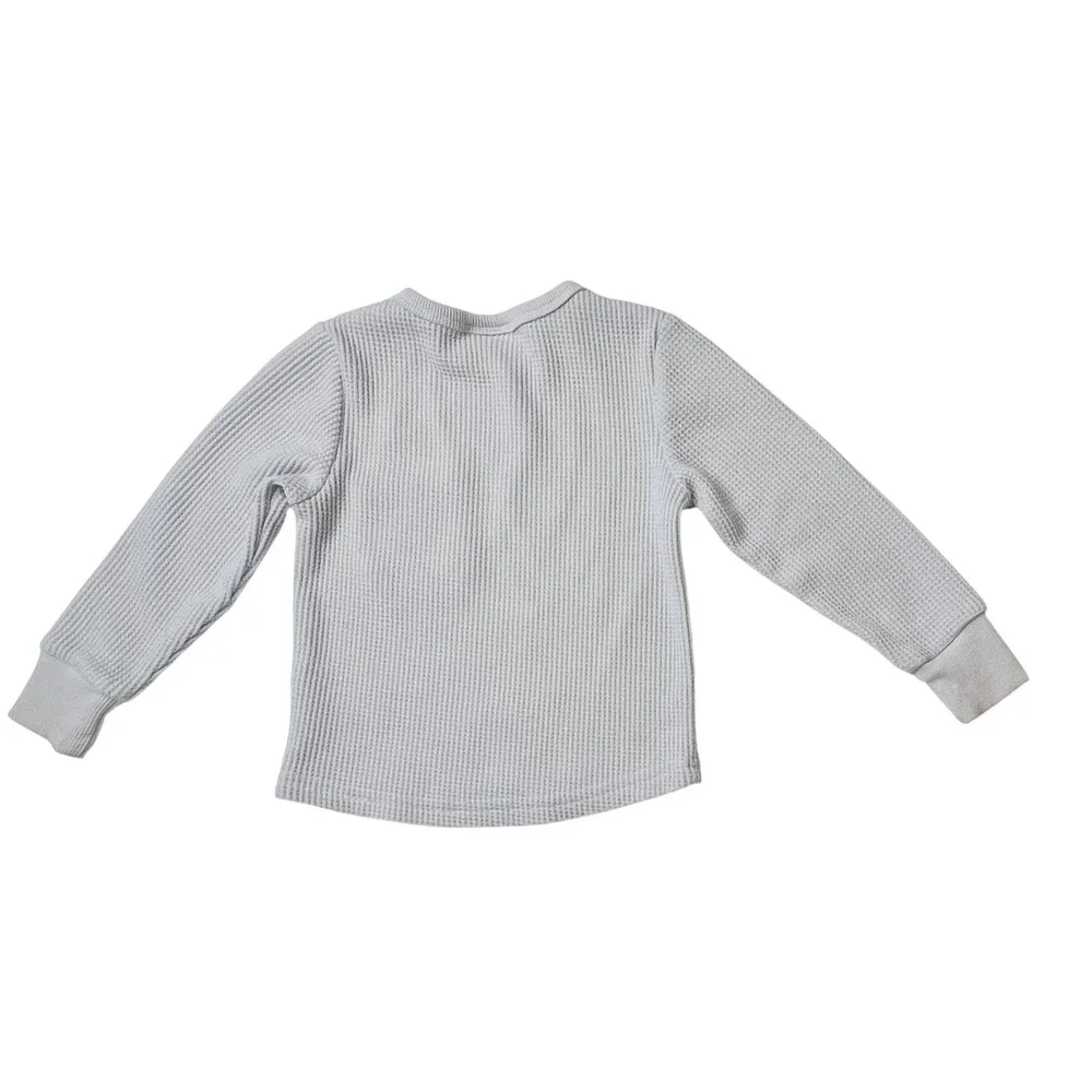 Little Bum Bums Bamboo Gray Waffle Knit‎ Top 12-18 months Long Sleeves Babycore